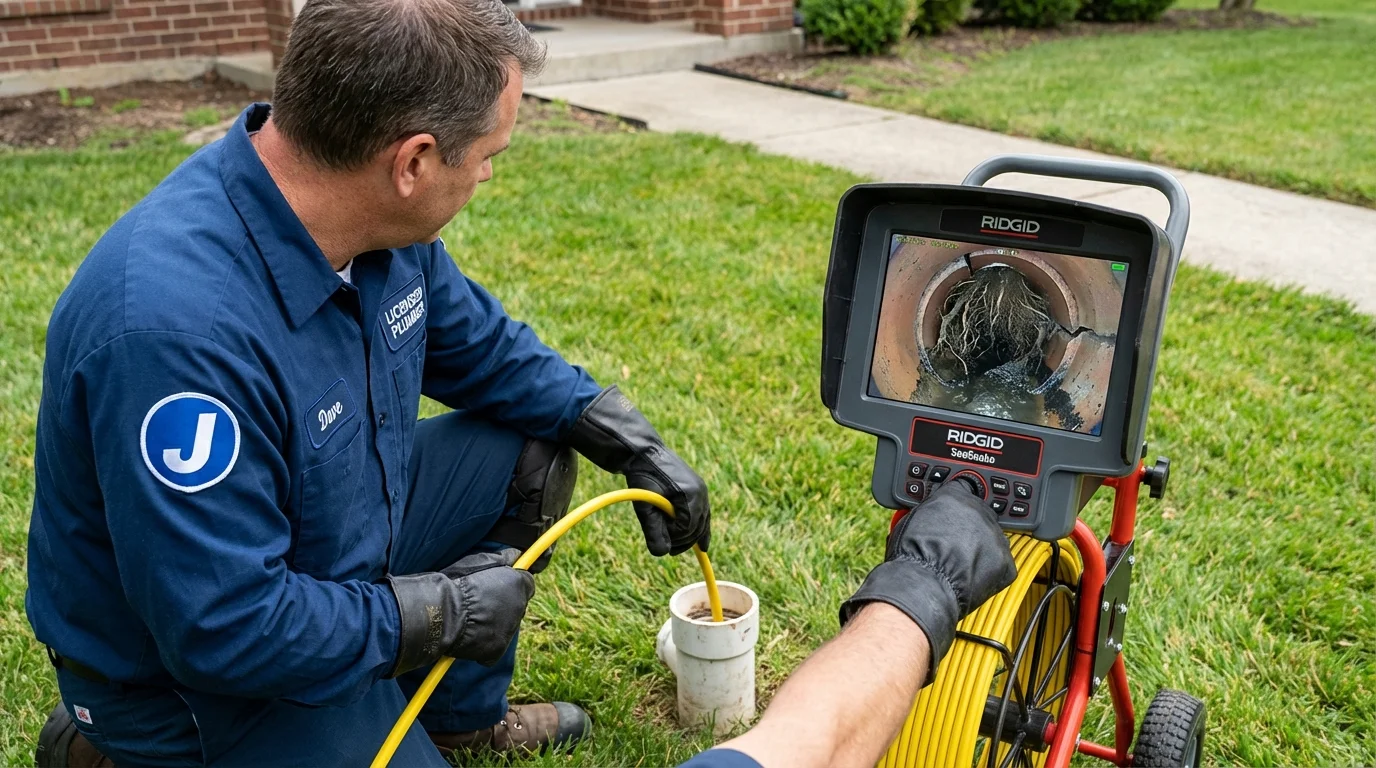 Sewer camera inspection being performed by Johns Plumbing LLC in Sparta