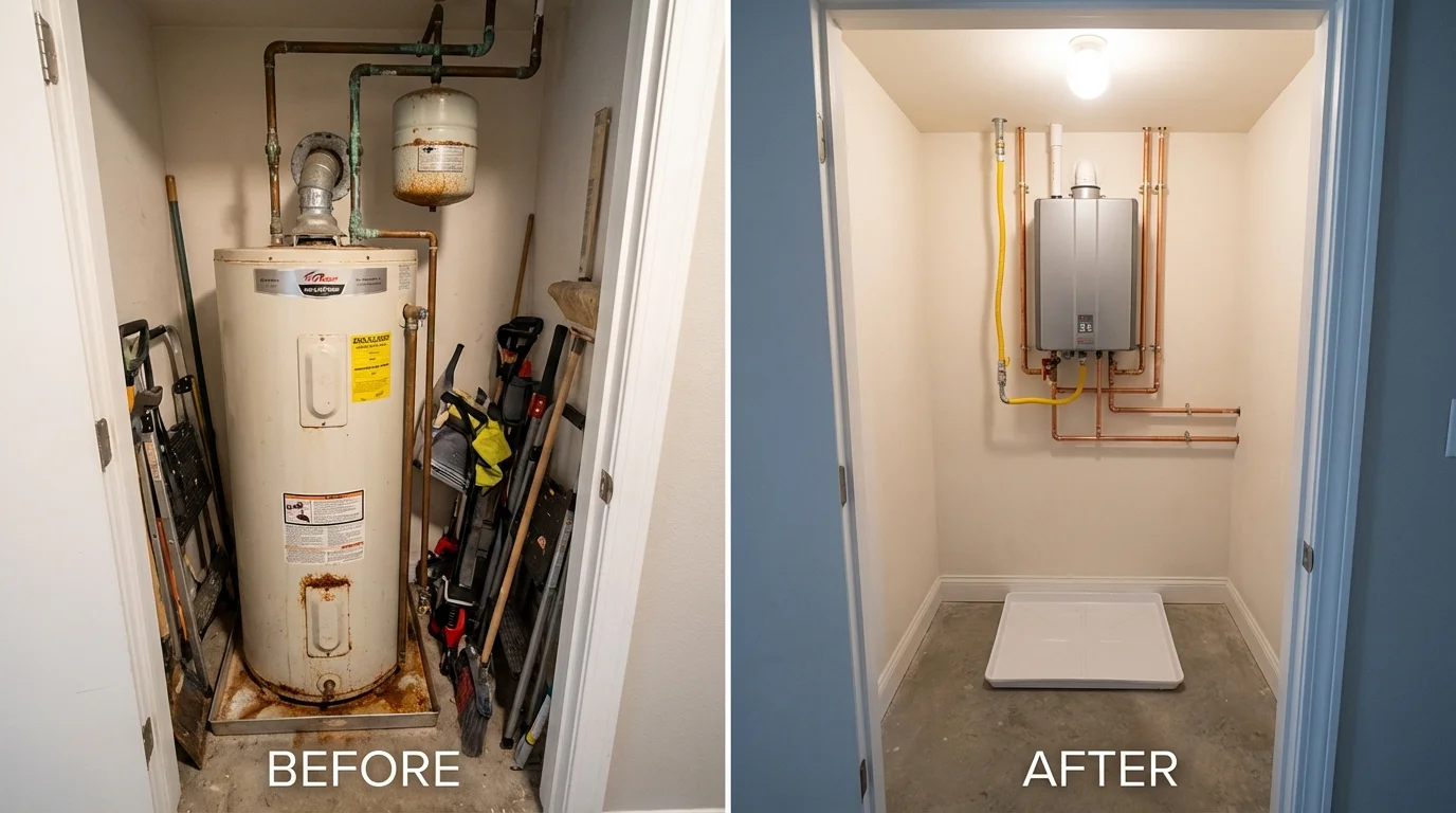 Tank water heater versus wall-mounted tankless unit comparison for Sparta, GA homeowners